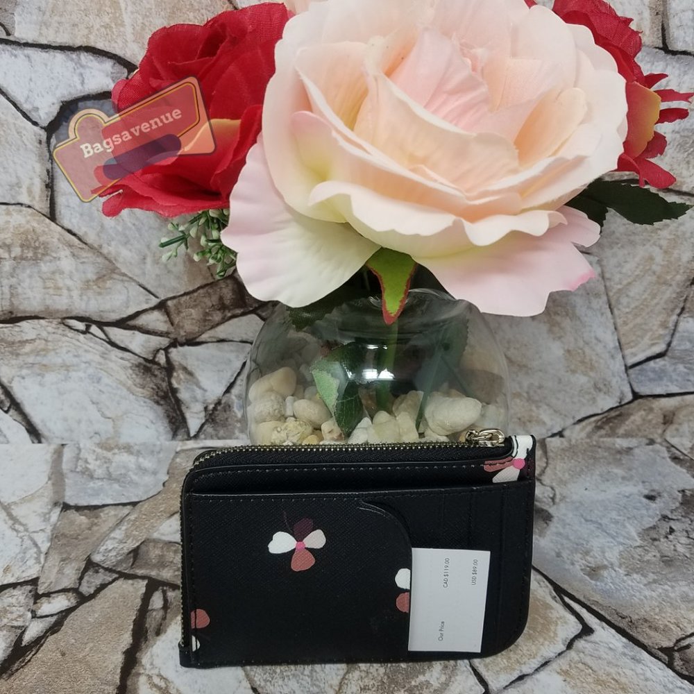 Medium L-zip Card Holder Dusk Buds Kate Spade - Picture 6 of 7
